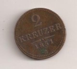 Moneda 2 kreuzer - 1851 G, Europa