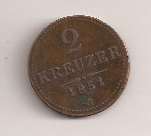 Moneda 2 kreuzer - 1851 G foto