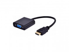 Adaptor Gembird HDMI Male - VGA Female 15cm Black foto