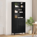 vidaXL Bufet Pe perete 2 pcs Stejar negru Lemn compozit 3403591