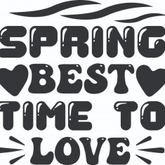 Sticker decorativ, Spring best time to love, Negru, 60 cm, 4824ST