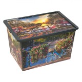 Cutie pentru Depozitare, 50 L, model Amsterdam Bikes, 52.5x37x31 cm