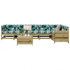 vidaXL Set canapea de grădină, 7 piese, lemn de pin tratat