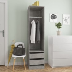 vidaXL Șifonier cu sertare, gri beton, 50x50x200 cm, lemn prelucrat