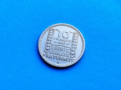 10 Francs Lit. B - 1947 Franta-RAR foto