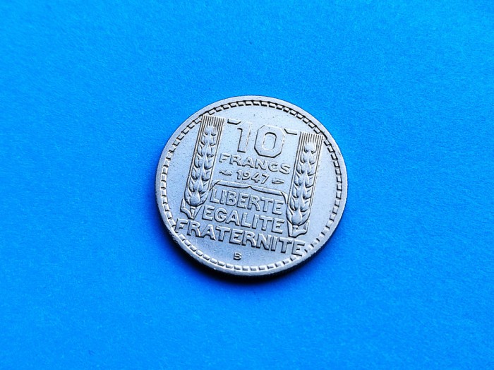 10 Francs Lit. B - 1947 Franta-RAR