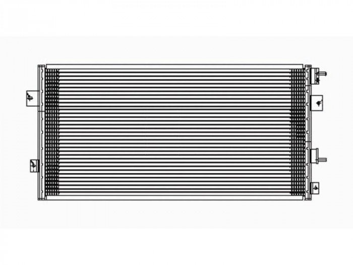 Condensator climatizare Chrysler 300M, 07.1998-08.2000, motor 3.5 V6, 187 kw benzina, full aluminiu brazat, 730 (670)x360x22 mm, fara filtru uscator