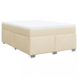 Cumpara ieftin Pat continental cu saltea, crem, 140x200 cm, material textil