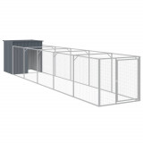 Cusca caine cu tarc antracit 110x609x110 cm otel galvanizat GartenMobel Dekor, vidaXL