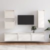 VidaXL Comode TV, alb, 6 buc., lemn masiv de pin