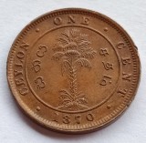 42. Moneda Ceylon 1 cent 1870