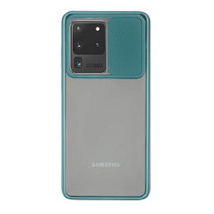 Huse siliconcu protectie camera slide Samsung Galaxy S20 Ultra , Verde