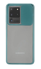 Huse siliconcu protectie camera slide Samsung Galaxy S20 Ultra , Verde