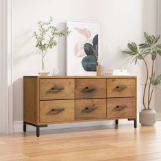 vidaXL Bancă de depozitare, maro, 110x30x45 cm, lemn masiv pin