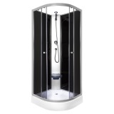 Cumpara ieftin Cabină de duș Evora Black 90 cu cădiță de duș, 90x90x205 cm