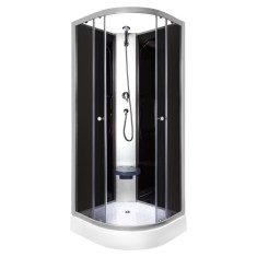Cabină de duș Evora Black 80 cu cădiță de duș, 80x80x205 cm
