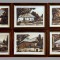 Case traditionale taranesti - set 6 tablouri inramate, grafica semnata originala