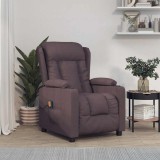 VidaXL Fotoliu de masaj, maro &icirc;nchis, material textil