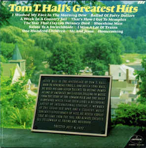 Vinil Tom T. Hall &amp;lrm;&amp;ndash; Tom T. Hall&amp;#039;s Greatest Hits (VG) foto