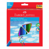 Cumpara ieftin Creioane Colorate Faber-Castell Eco, 48 Buc/Set, Forma Triunghiulara, Ascutitoare Inclusa, Culori Asortate, Creion de Colorat, Creioane Colorate Faber