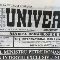 1990 Ziarul UNIVERSUL -Revista romanilor de pretutindeni Nr.130 /septembrie