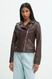 Answear Lab geaca ramones culoarea maro, de tranzitie