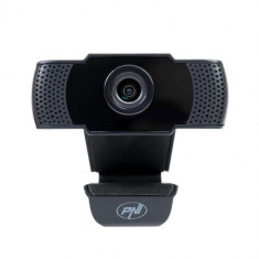 Camera Web PNI CW1850, Full HD, CMOS, 2MP, USB, clip-on, microfon stereo incorporat (Negru)