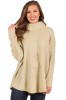 N643-813 Pulover calduros din apricot cu guler inalt, L, M, S/M