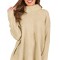 N643-813 Pulover calduros din apricot cu guler inalt