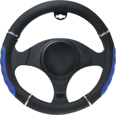 Husa volan negru cu albastru , material cauciucat, diametru 37-39cm AutoDrive ProParts foto