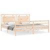 Cadru pat cu tablie 200x200 cm, lemn masiv de pin