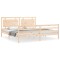 Cadru pat cu tablie 200x200 cm, lemn masiv de pin