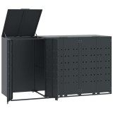 Depozitare cos gunoi roti 3 cosuri antracit 207x79x117 cm otel
