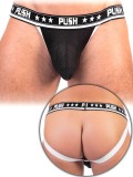 Chiloti sexy barbati Jockstrap Suspensor - M - Push - negru/alb