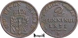 1871 B, 2 Pfenninge - Wilhelm I - Regatul Prusiei