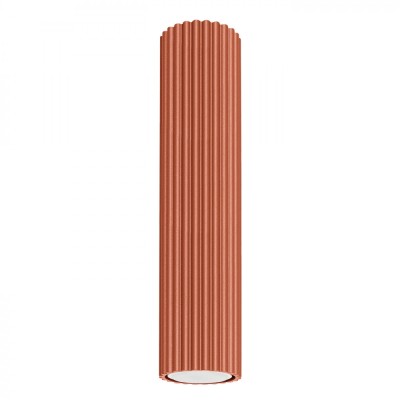 Lampă De Tavan Karbon Ocru Roșu Aluminiu, 1 Bec Tub Minimalist De Interior. foto