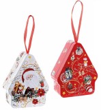 Set 2 cutii Craciun metal multicolor cm 8,5 x 4 x 10,5 H