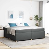 vidaXL Cadru de pat cu saltea Gri &icirc;nchis 200 x 200 cm țesătură 3399378
