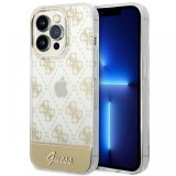 Guess Husa Peony Glitter Script Logo iPhone 14 Pro Auriu
