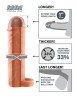 Manson Penis cu Inel Testicule Perfect 1 Extension Natural +2.5cm, Prelungitor Penis, Fantasy X-Tensions, 17.8cm, Diametru 2.7cm