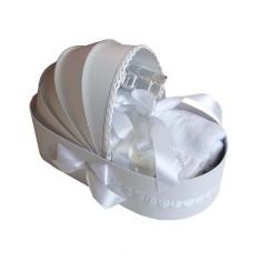 Trusou botez complet, in landou, decor alb Denikos&reg; 130