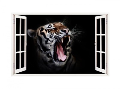Sticker decorativ, Fereastra 3D, Tigru, 85 cm, 276STK foto
