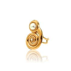 Inel deschis placat cu aur Spiral