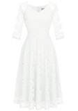 Rochii de seară elegante pentru femei Dressystar, ideale pentru nunți și cocktail, cu m&acirc;neci lungi, rochie de nuntă civilă, alb, L