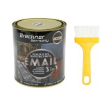Vopsea email anticoroziva 3 &icirc;n 1 Breckner negru 750g pentru metal, pe baza de apa, aplicare direct pe rugina