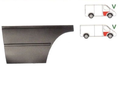 Panou reparatie usa Ford TRANSIT (VE6/VE83/VE64), 10.1985-09.1994 model Scurt si Mediu, partea dreapta, parte inferioara ,fata; 565 mm, cu 2 nervuri, foto