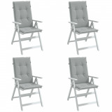VidaXL Perne scaun cu spătar &icirc;nalt 4 buc. melanj gri 120x50x4cm textil
