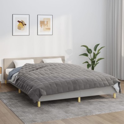 Pătură cu greutăți, gri, 220x230 cm, 15 kg, material textil foto