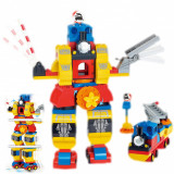 Set de constructii Robot cu figurine. 92 piese, multicolor