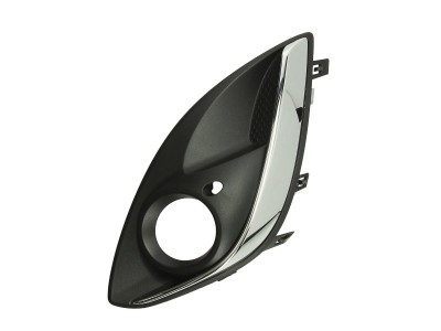Grila bara fata Opel Corsa D, 01.2011-12.2014, Stanga, 1400873, 55B1273J cu locas pentru proiectoare,insertie crom foto